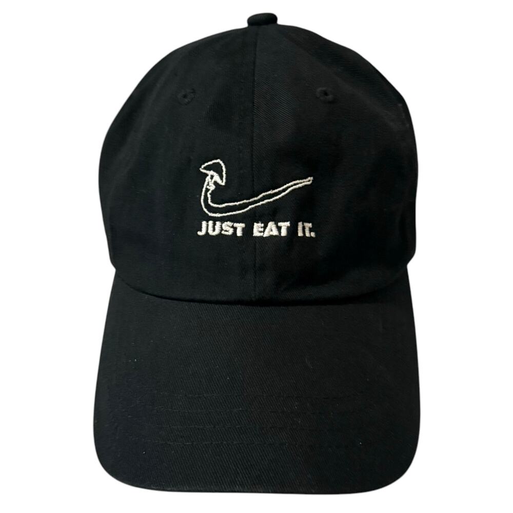 The Classics 100% Cotton Baseball Cap Just Eat It Adjustable Back Dad Hat Black
